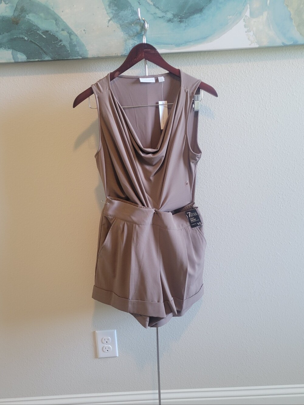 NEW YORK & CO Sleeveless Draped Shirt & Short SET